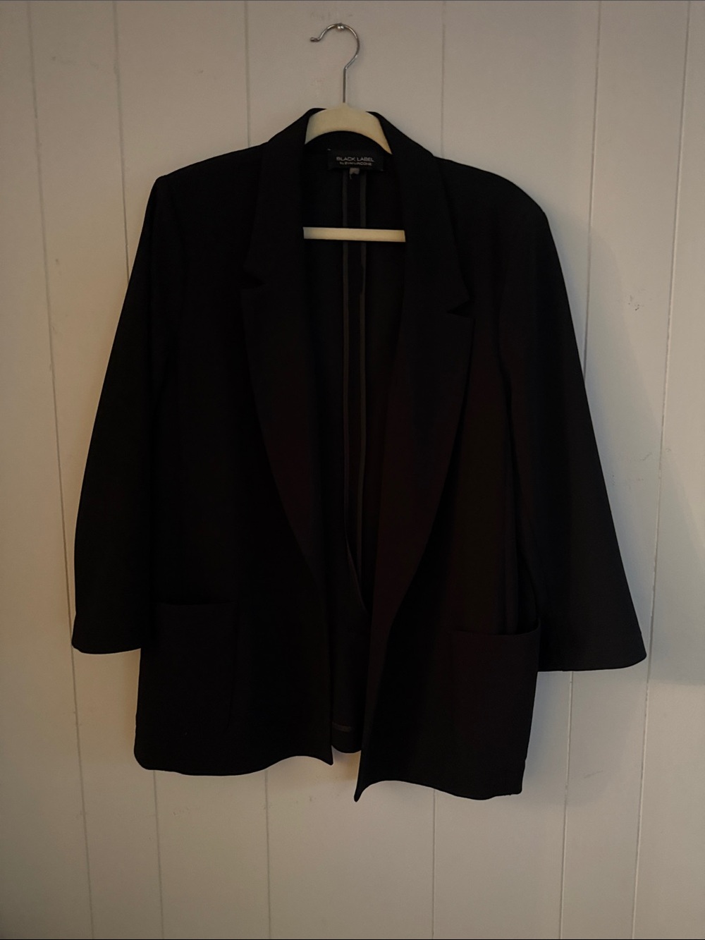 Black Label Black Relaxed-Fit Blazer with Patch Pockets